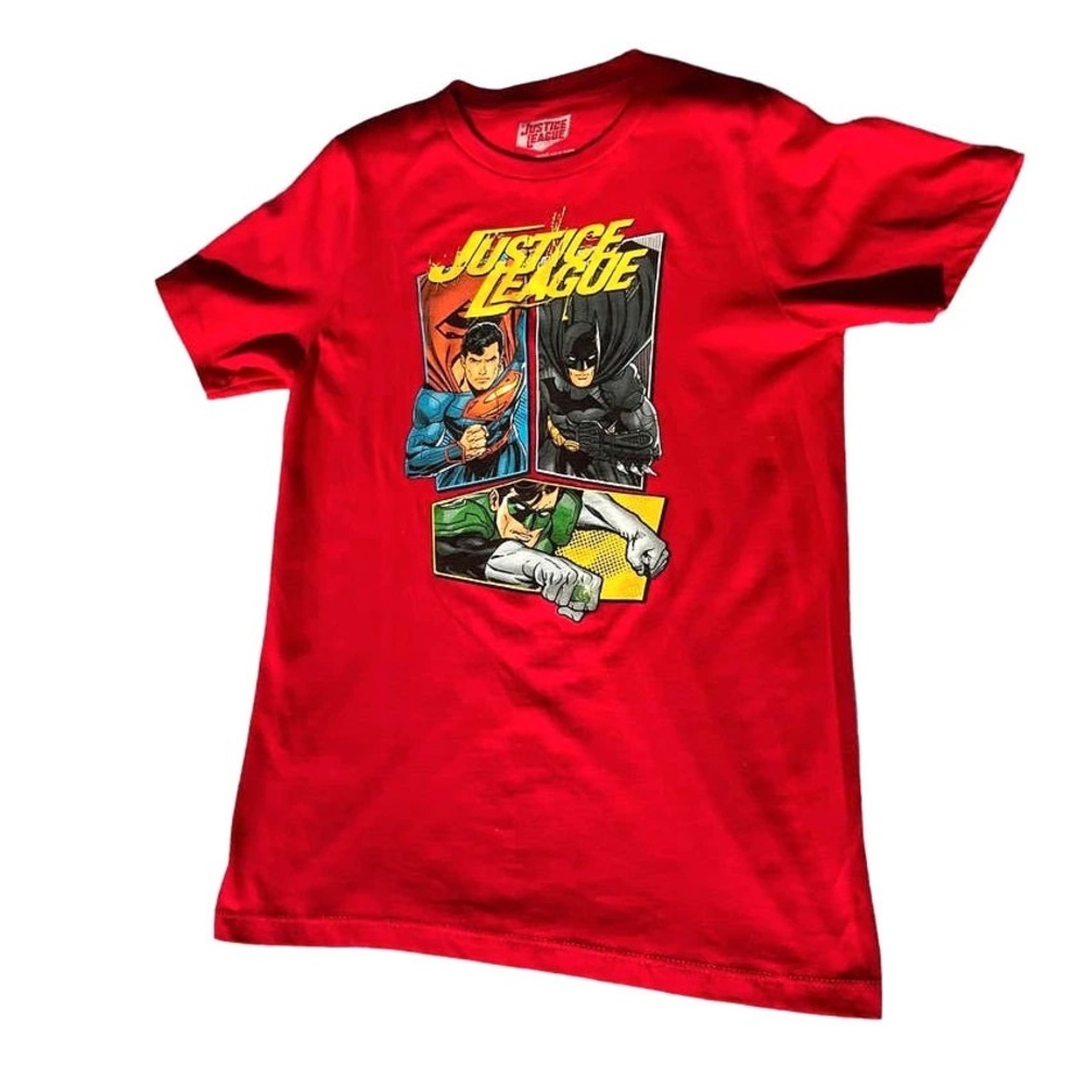 Justice League T Shirt Tee Boys L. New